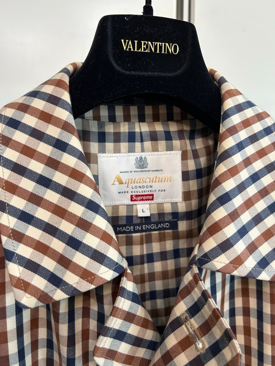 슈프림 x 아쿠아스큐텀 깅엄 체크 맥코트 상품이미지5
