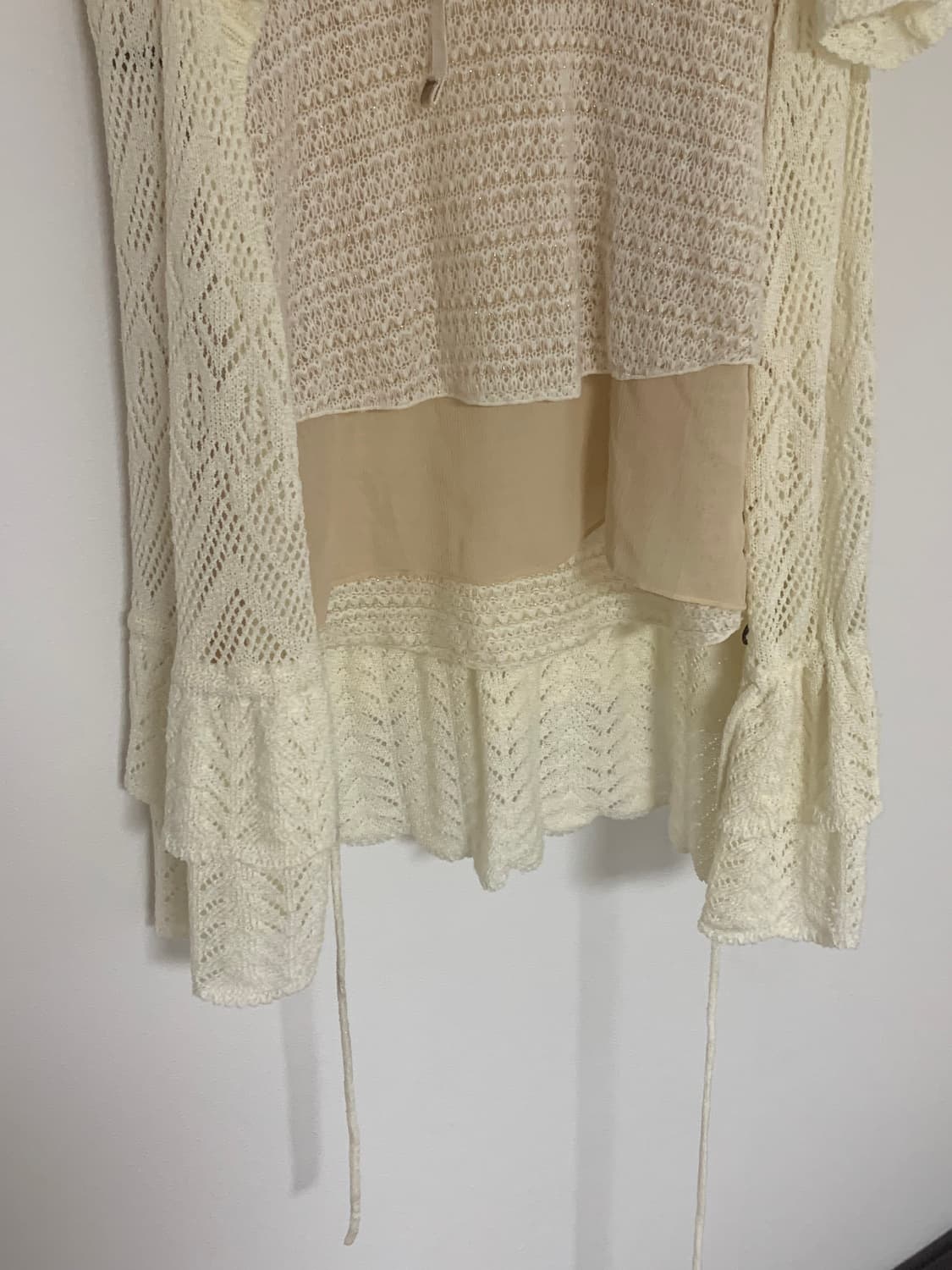 axes 빈티지 히피 페어리 크로쉐 가디건 나시 세트 (하자○ 저렴판매) 상품이미지3