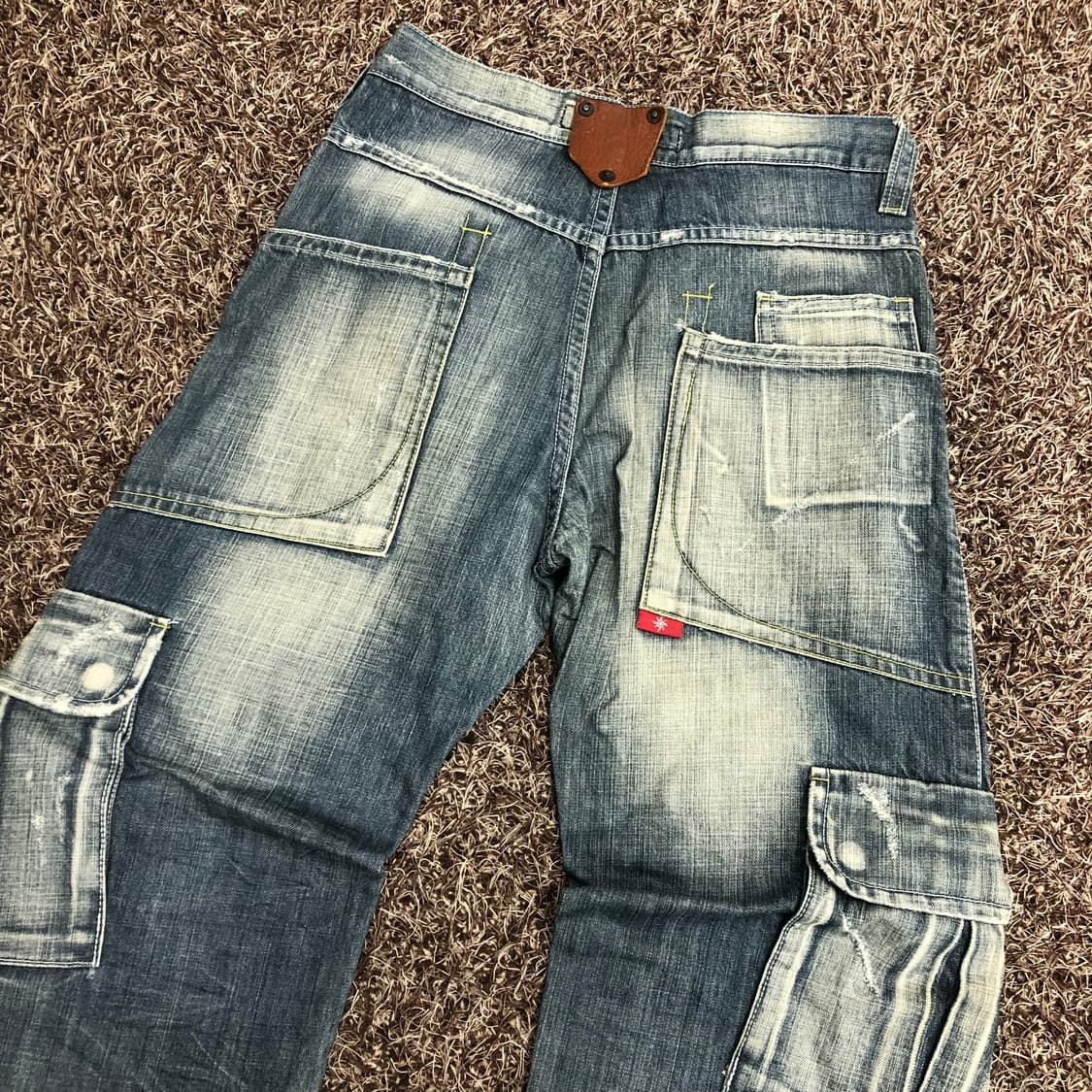 Kello Jeans 켈로 진스 워시드 와이드핏 카고 데님 팬츠  상품이미지5