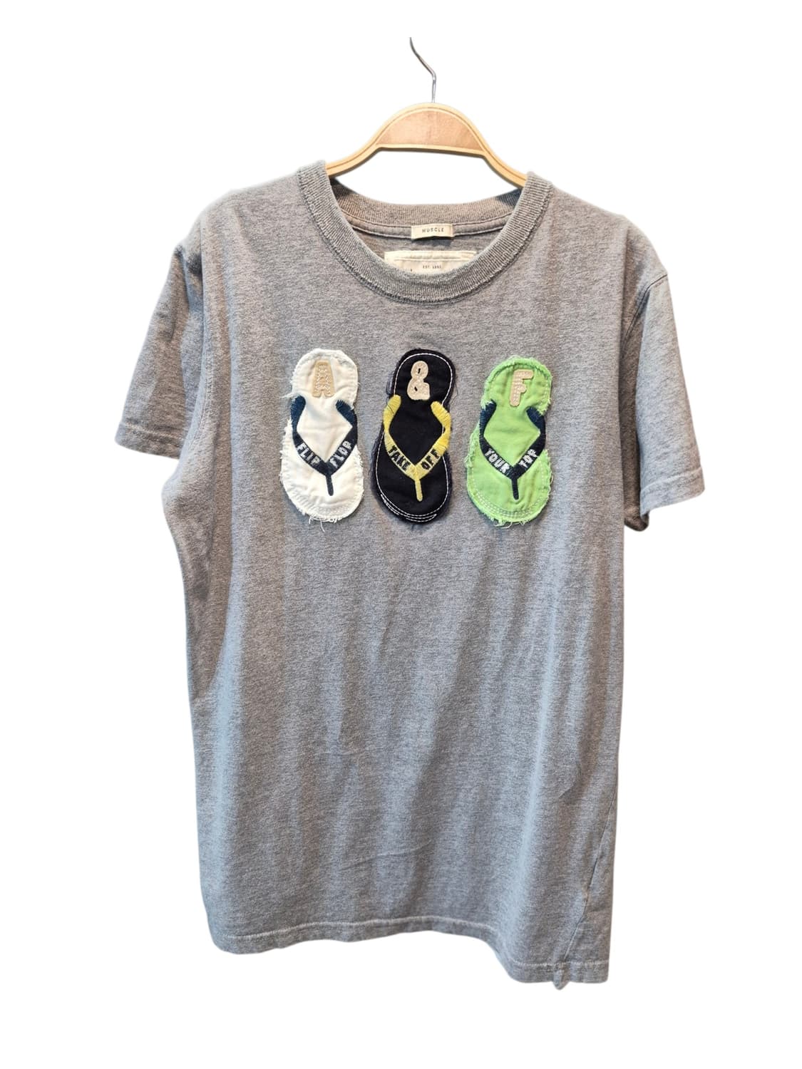 Abercrombie&Fitch 샌들 반팔 티셔츠 그레이 상품이미지1