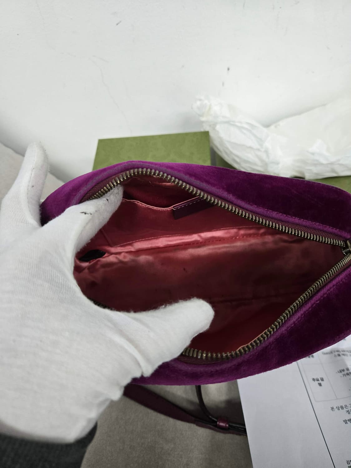 [보증서 정품] 구찌 마몬트 GG 벨벳 숄더백 상품이미지2