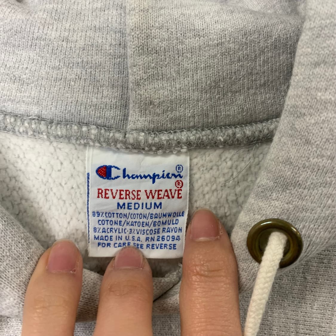 챔피온 리버스위브 컬리지 그레이 후드티 상품이미지6