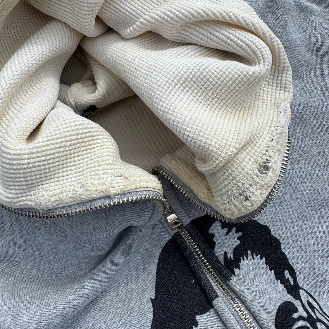 [XL] 00s Bape 베이프 Two-Face 써멀 후드집업 상품이미지8