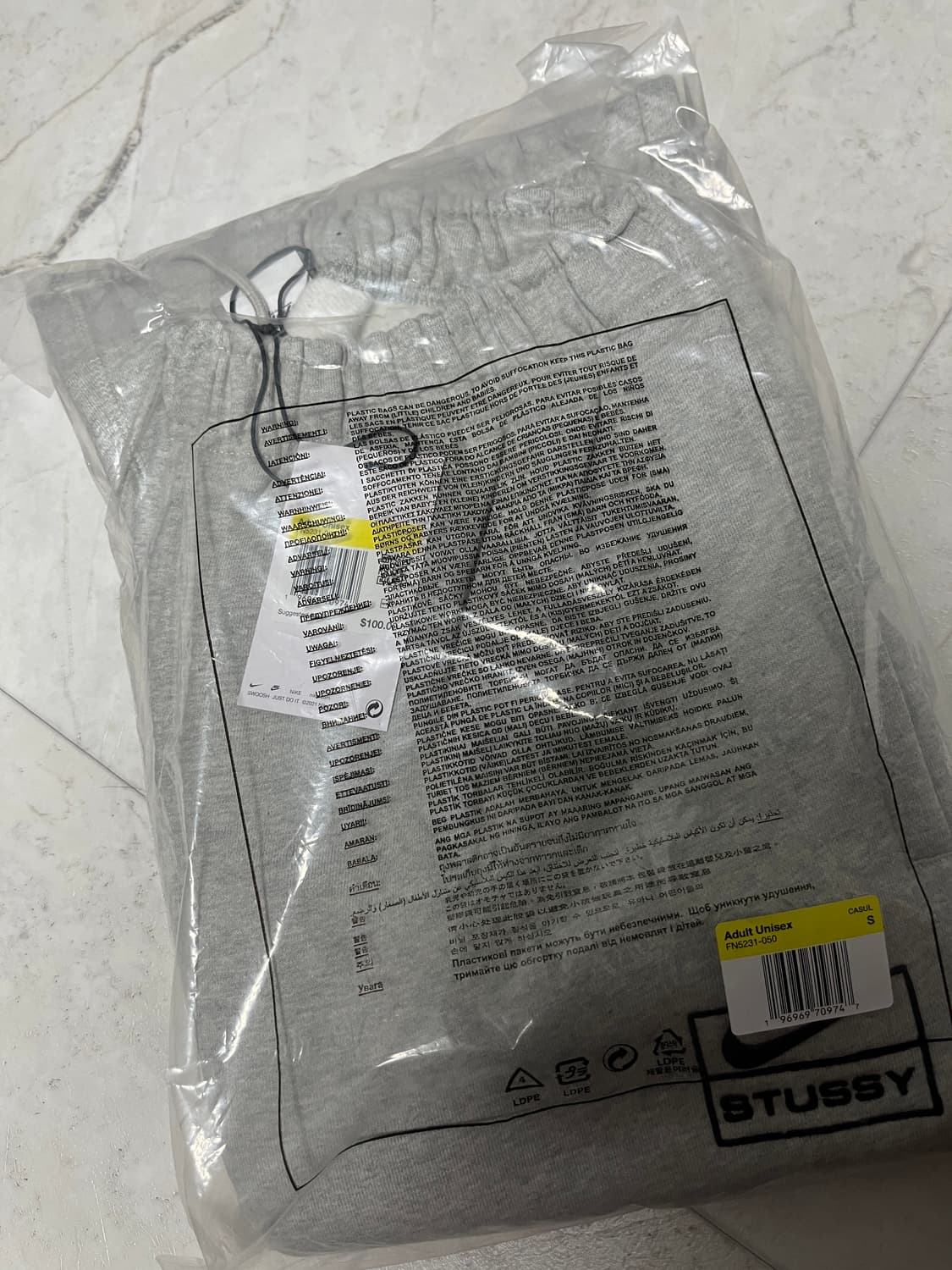 나이키 스투시 플리스 팬츠 그레이 헤더 상품이미지3