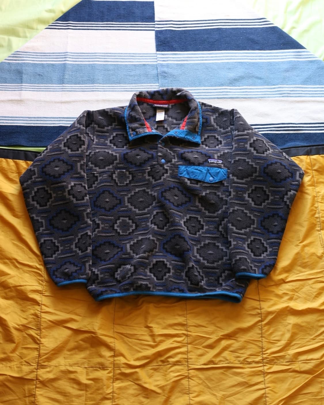 파타고니아 10s YFO 패턴 아즈텍 신칠라 스냅티 플리스 상품이미지1