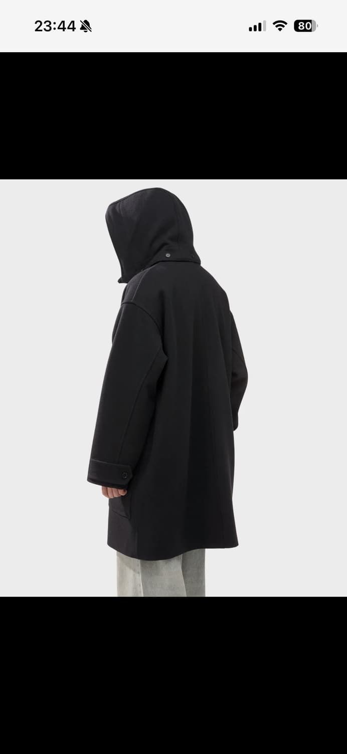 마가렛호웰 MHl 멜톤 울 후드 코트 블랙 상품이미지4