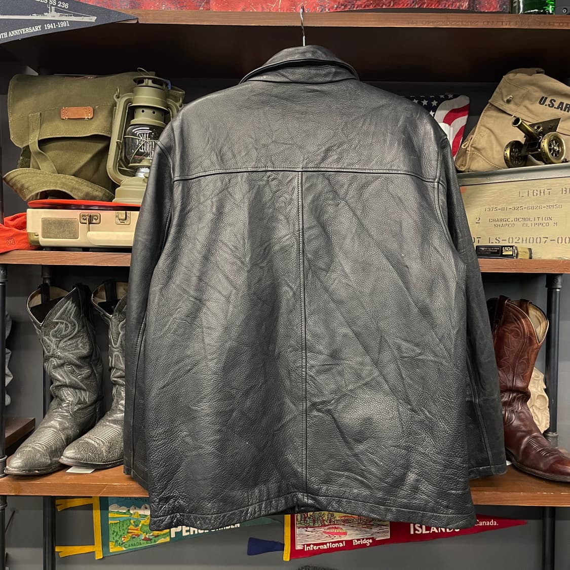 게스 GUESS 올드 클래식 리얼 레더 코트 자켓 상품이미지2