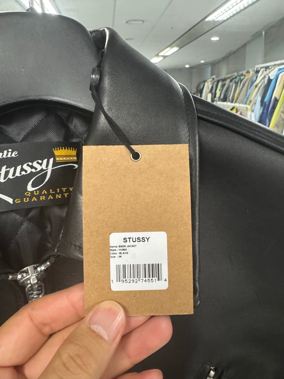 Stussy 25fw Biker 레더 Jacket Black M사이즈 상품이미지4