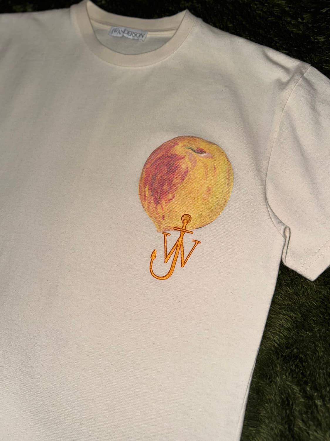 [S] JW 앤더슨 21ss 피치 엠브로더리 로고 티셔츠 오트밀 상품이미지2