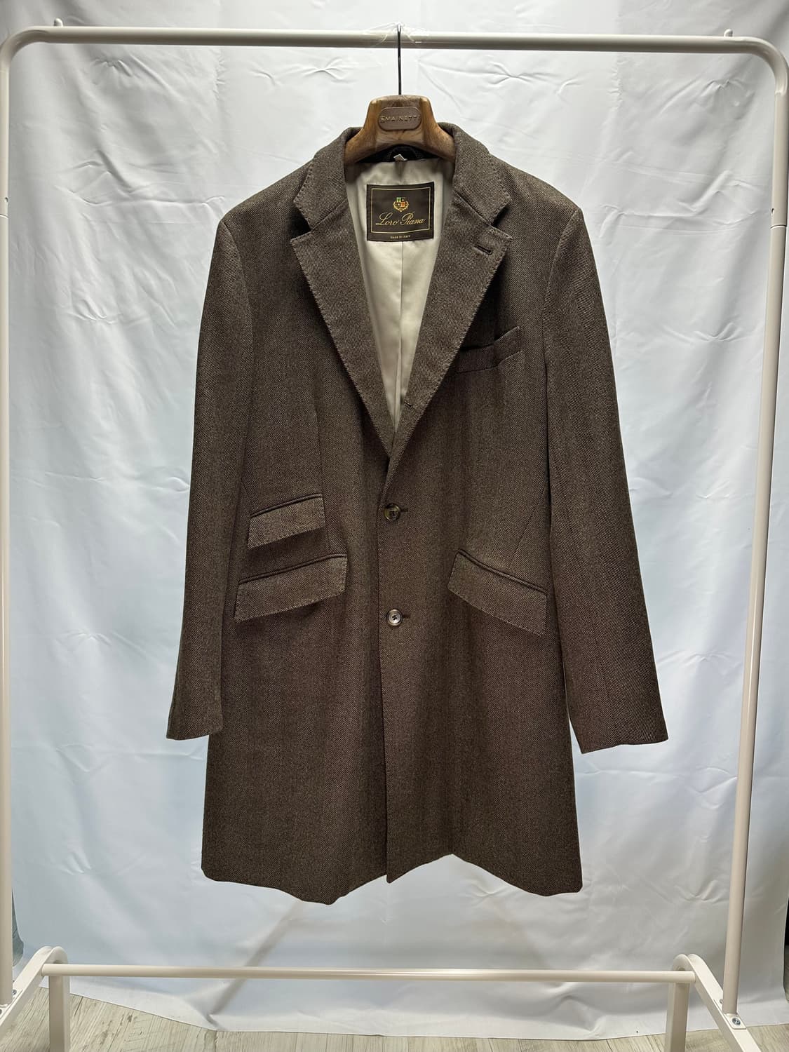 로로피아나 헤링본 싱글 브레스티드 울코트 52(105~110) 판매 상품이미지1