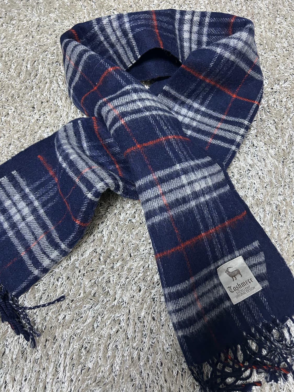 캐시미어 체크 울 목도리 상품이미지3