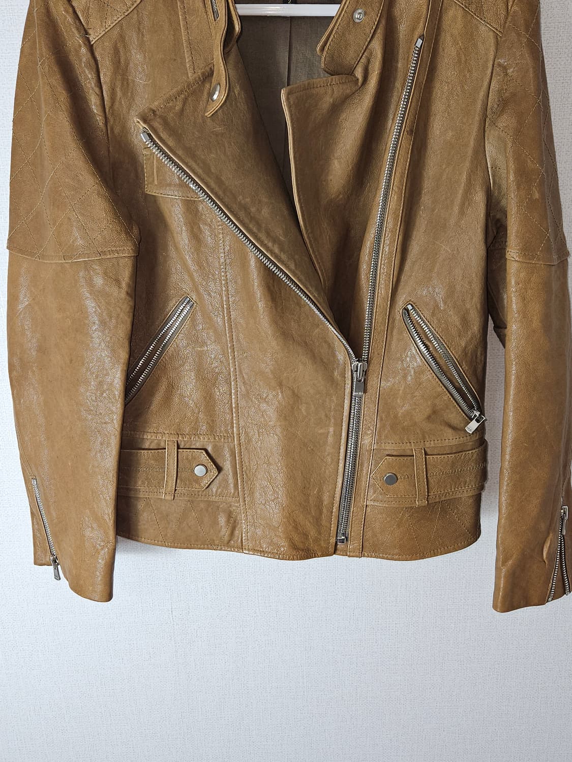 마쥬 maje 가죽자켓 레더 바이커 라이더 양가죽 S (거의새상품) 상품이미지3