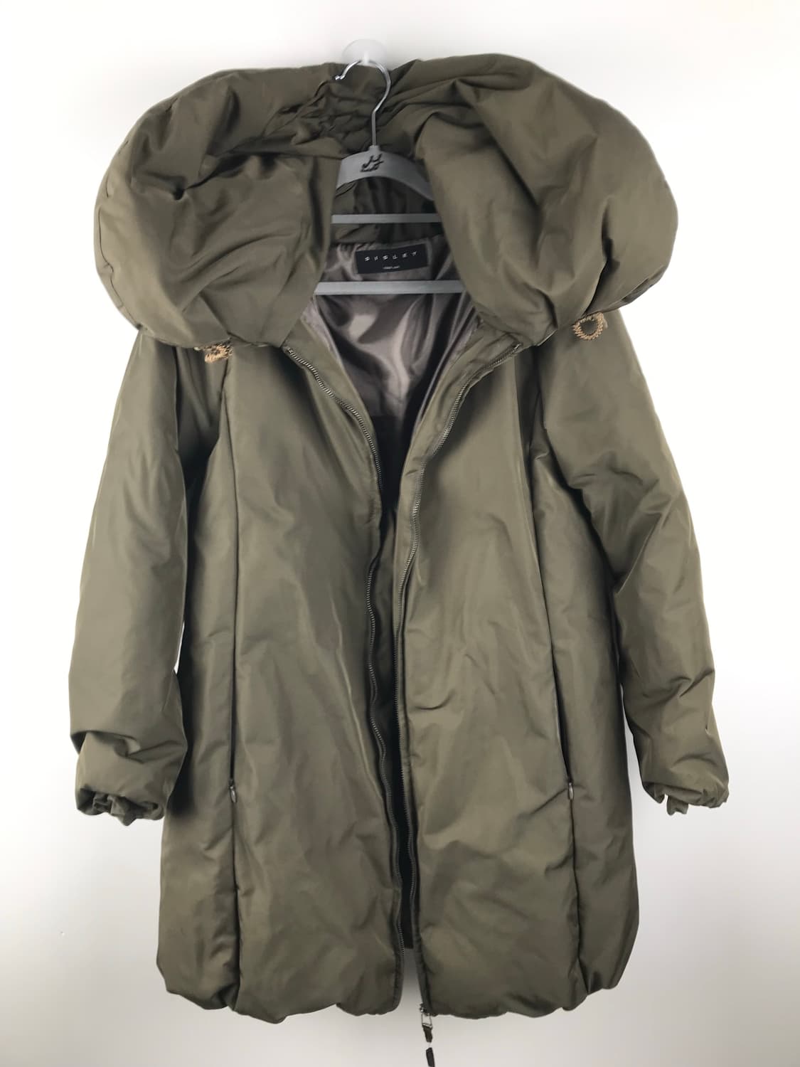 시슬리 구스다운 패딩 거위털패딩 코트 자켓 카키색 상품이미지2