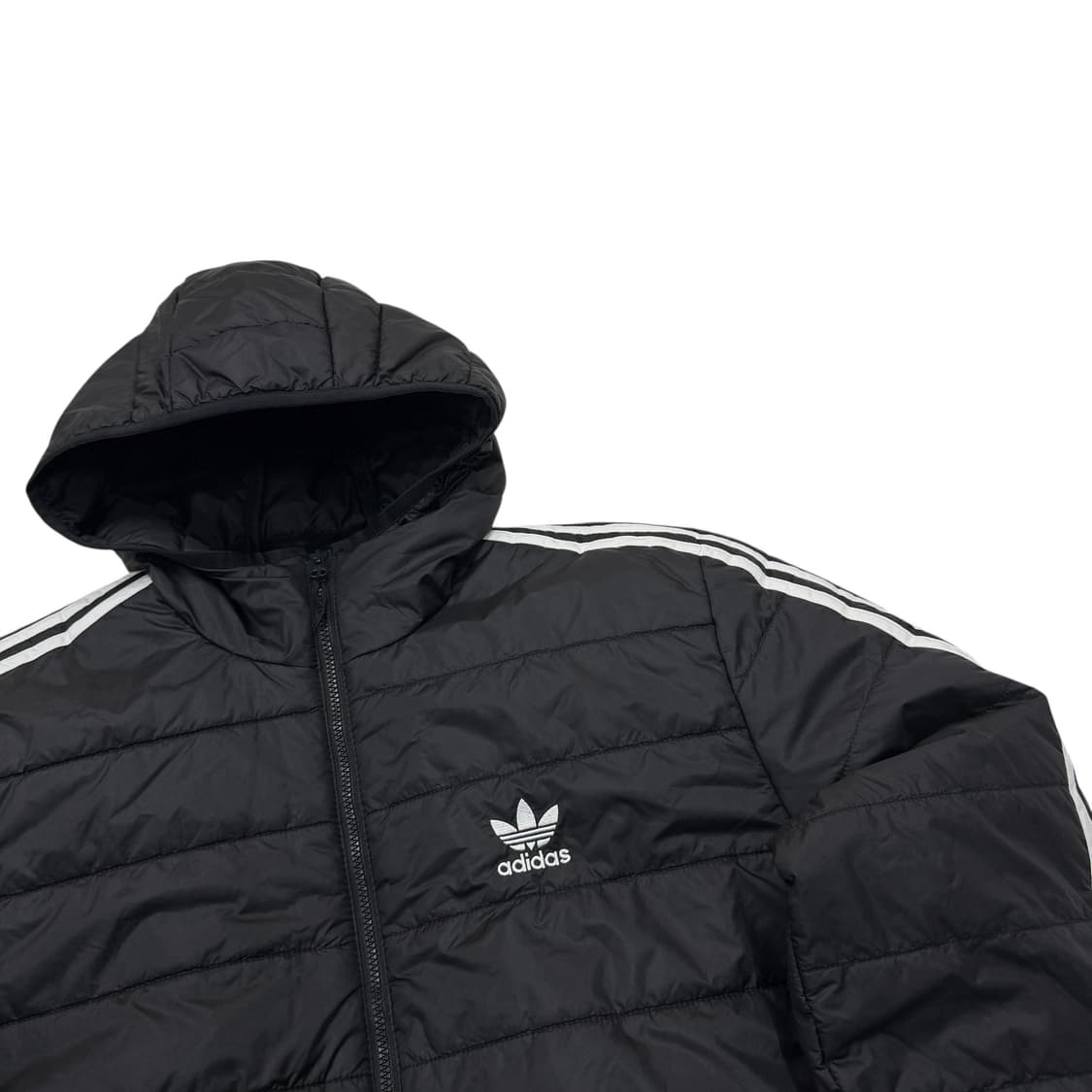 아디다스 패디드 후드 삼선 경량패딩 자켓  L 상품이미지2