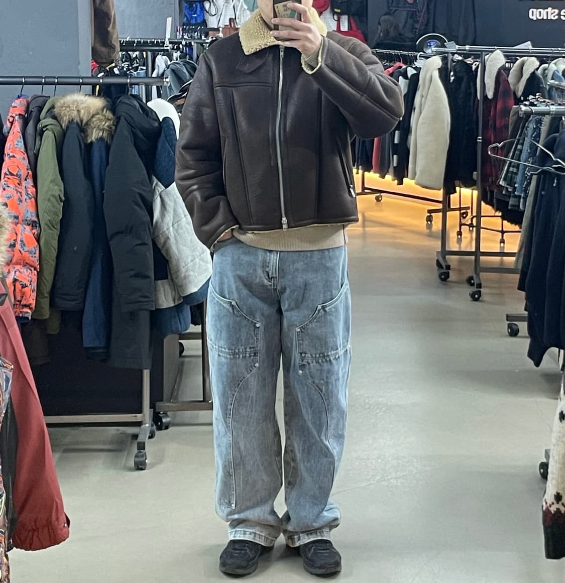 르마드 하이넥 무톤자켓 브라운 상품이미지1