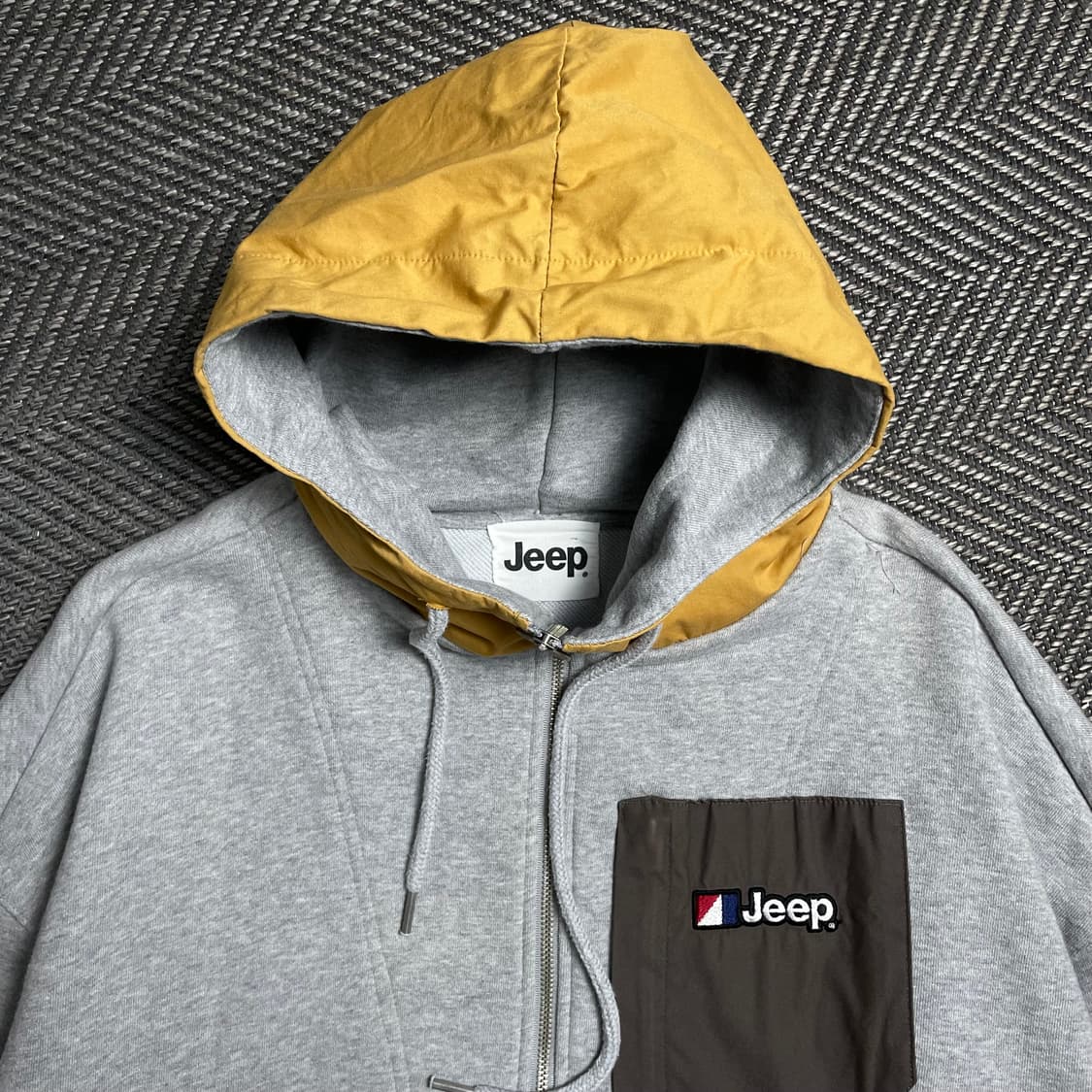 Jeep 믹스 패널 포켓 박시핏 아노락 후드 티셔츠o 6112 상품이미지5