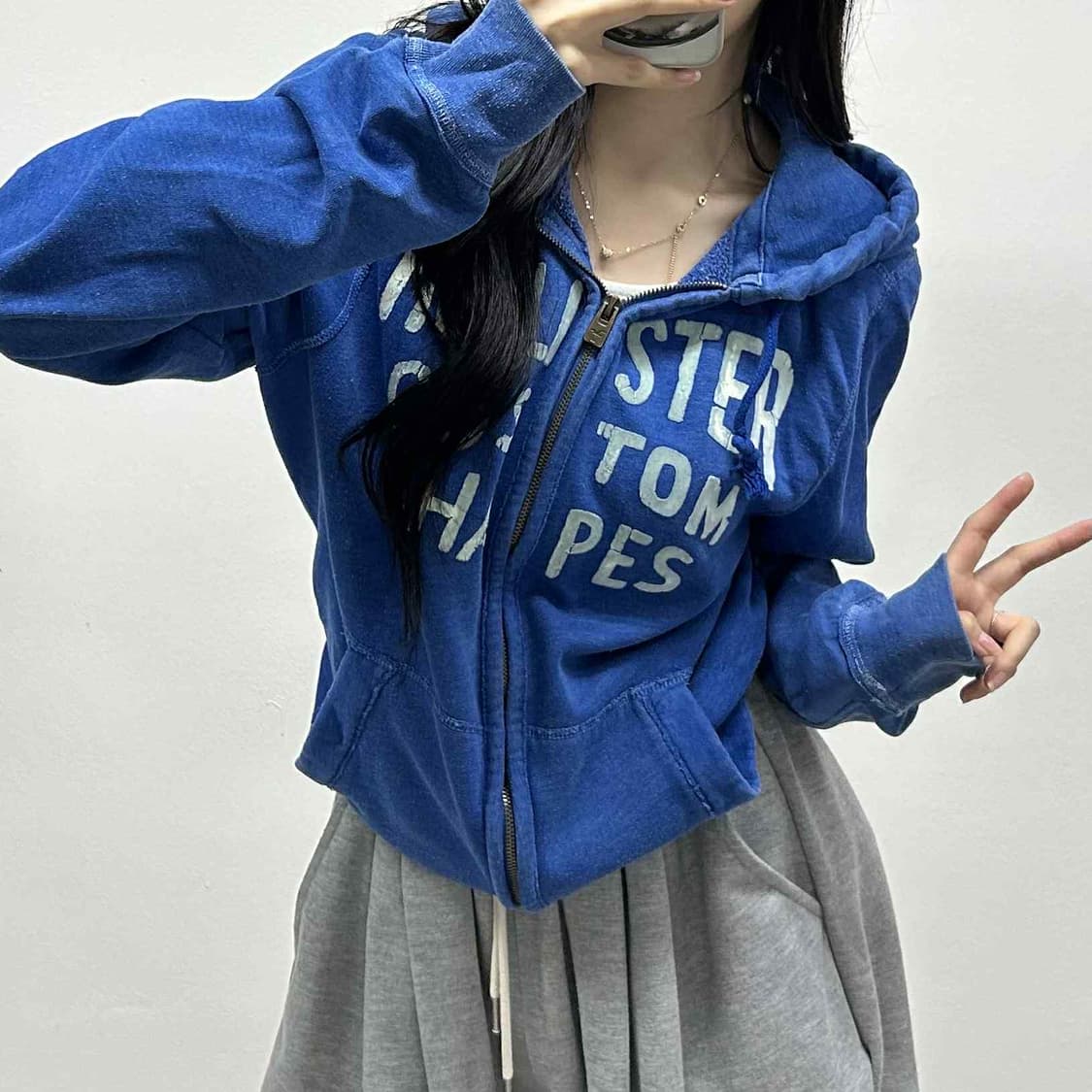 홀리스터 y2k 올드스쿨 후드집업 희귀져지(XL) 상품이미지1