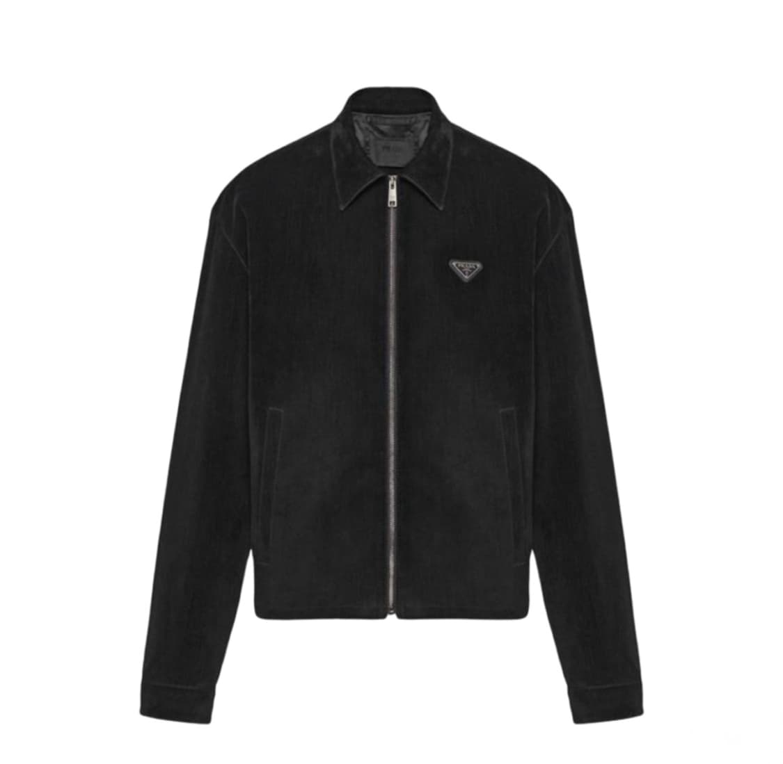 [XXL] 프라다 벨벳 블루종 자켓 블랙 상품이미지1