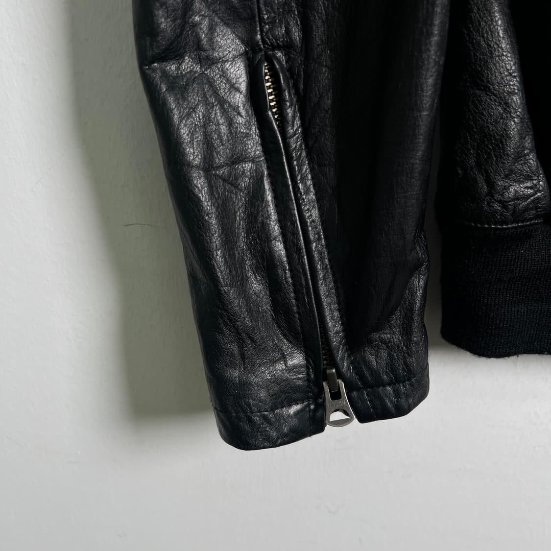 AQUELUE shama 소가죽 하이넥 봄버 자켓 40 상품이미지7