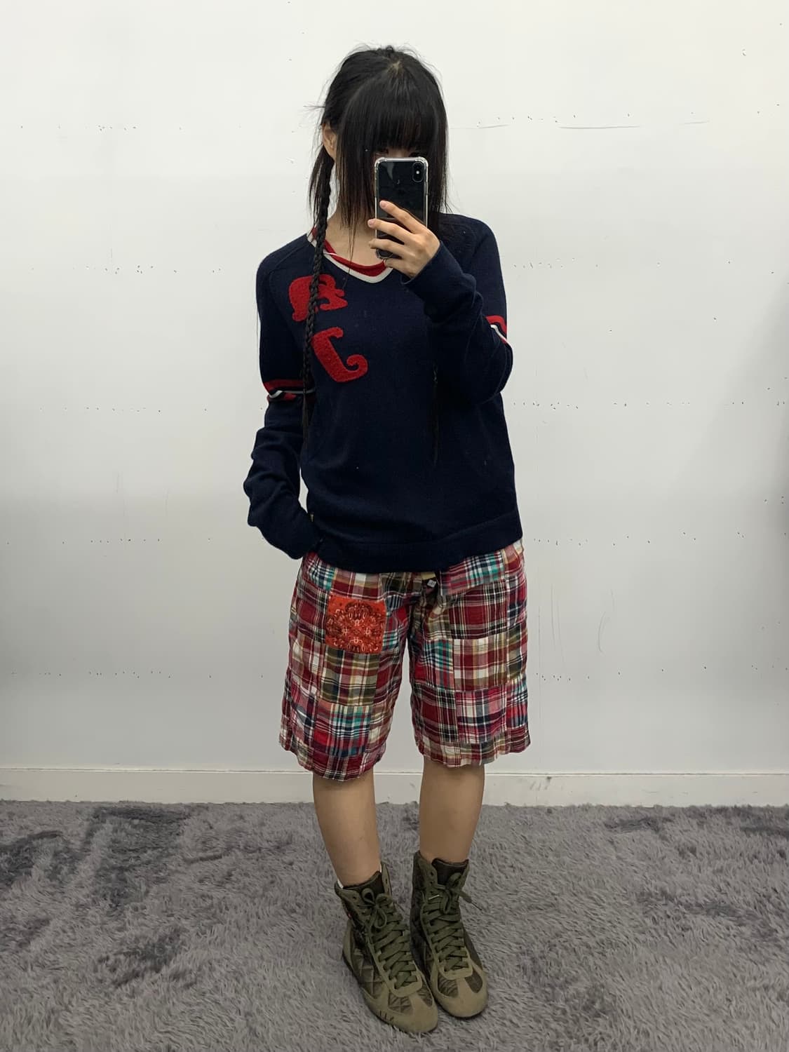 Armani jeans 90s 패치 니트(made in italy) 상품이미지1