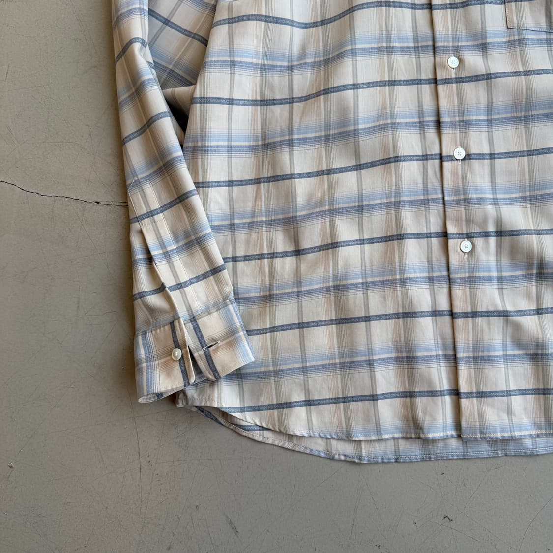 오라리 슈퍼 라이트 울 체크 셔츠 상품이미지3