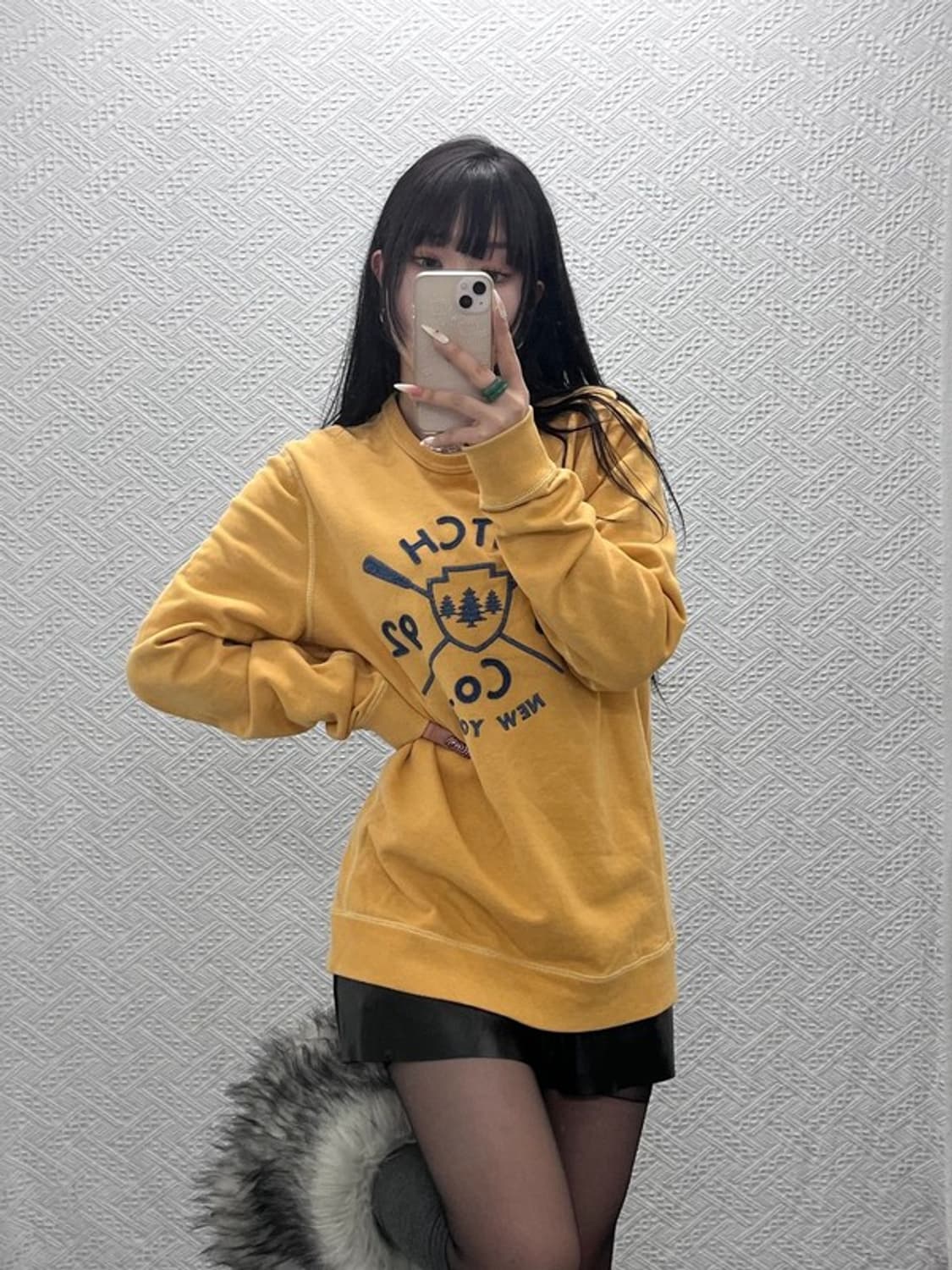 아베크롬비 희귀 올드스쿨 레트로 머스타드 맨투맨 L C09421 상품이미지1