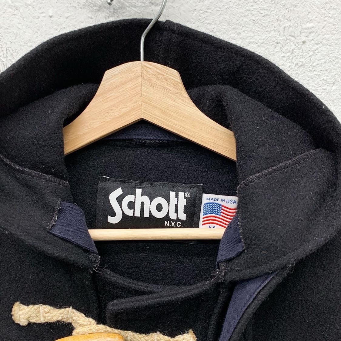 쇼트 블랙 후드 더플 코트 상품이미지4