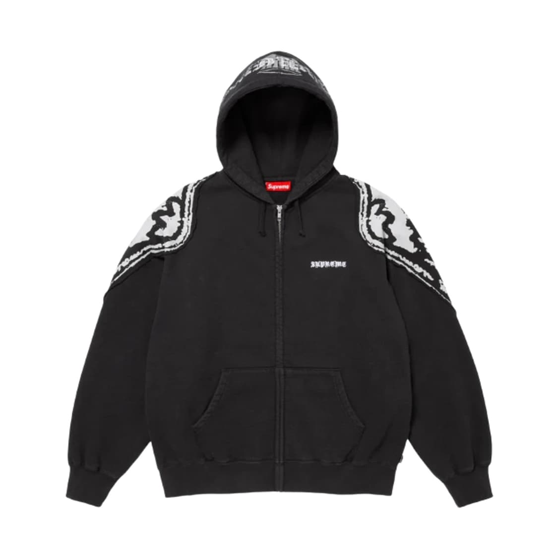 슈프림 윙스 집업 후드 스웨트셔츠 블랙 25FW 상품이미지1