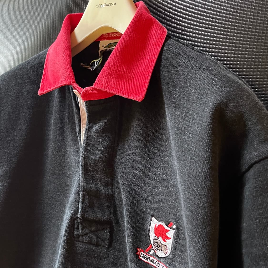 L) 90s 바바리안 Made in Canada 럭비 셔츠 블랙 상품이미지3