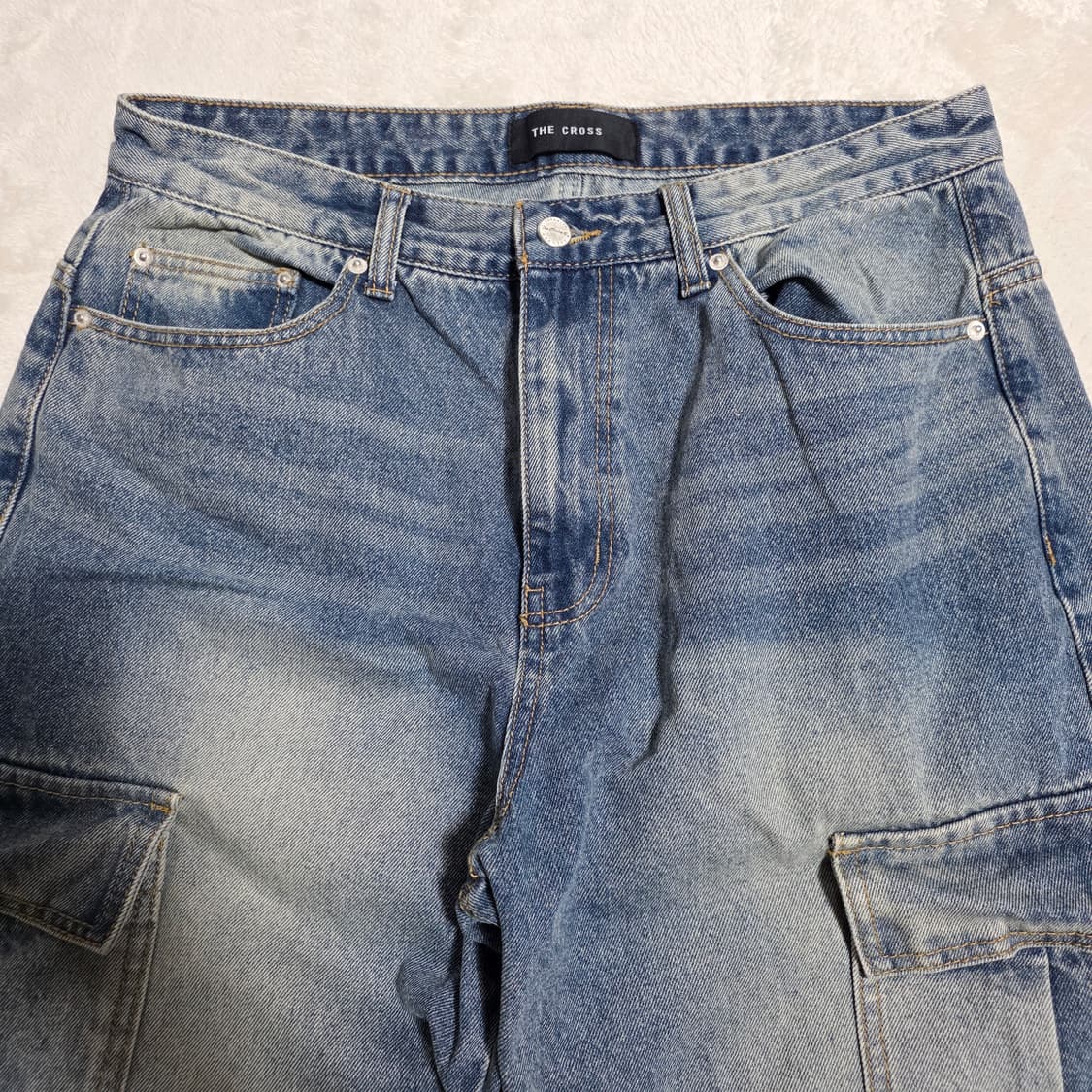 (L)더크로그 워싱 데님 카고 팬츠 상품이미지2