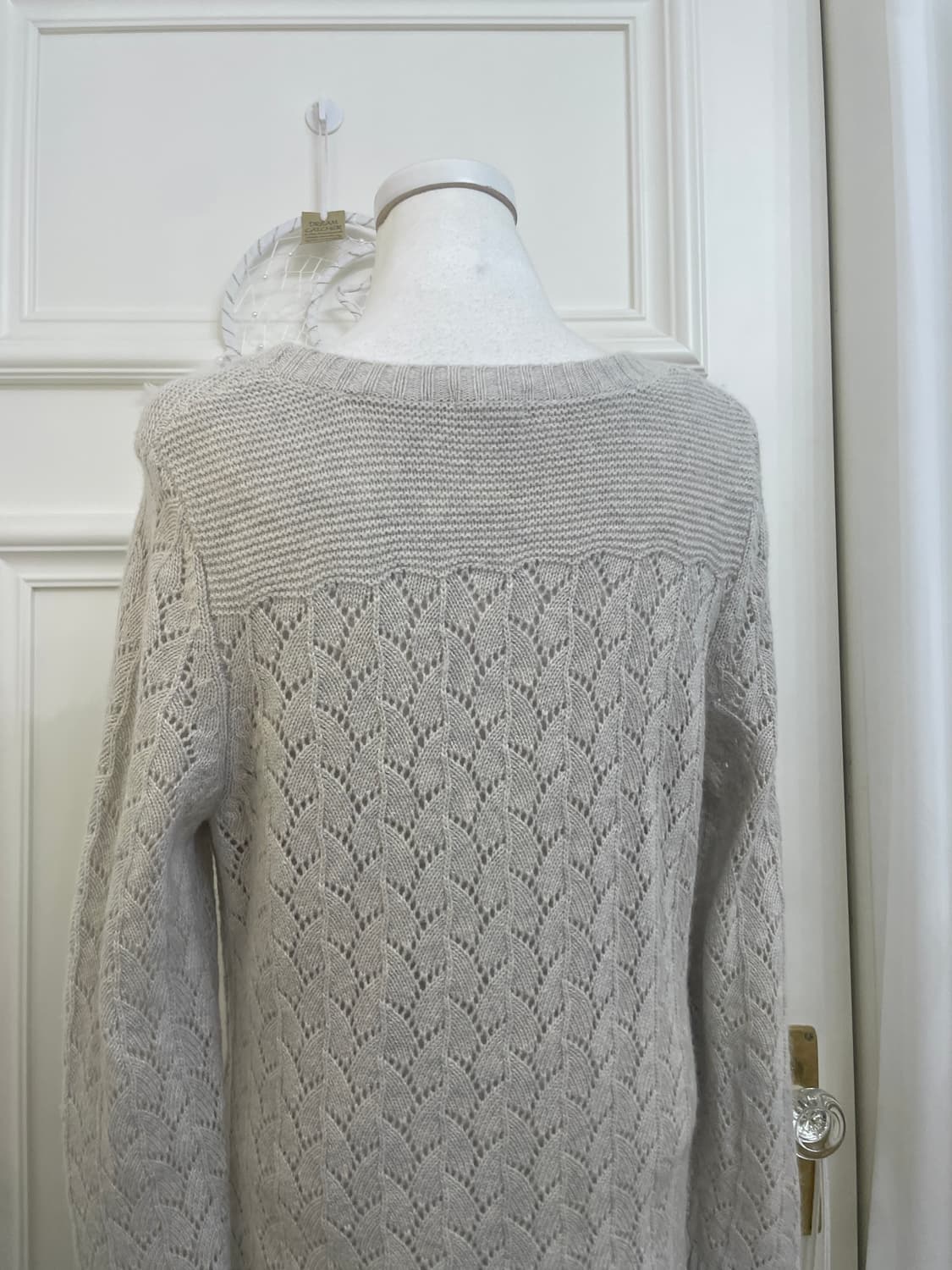 gray oatmeal crochet LAMBS WOOL cardiagn 상품이미지4