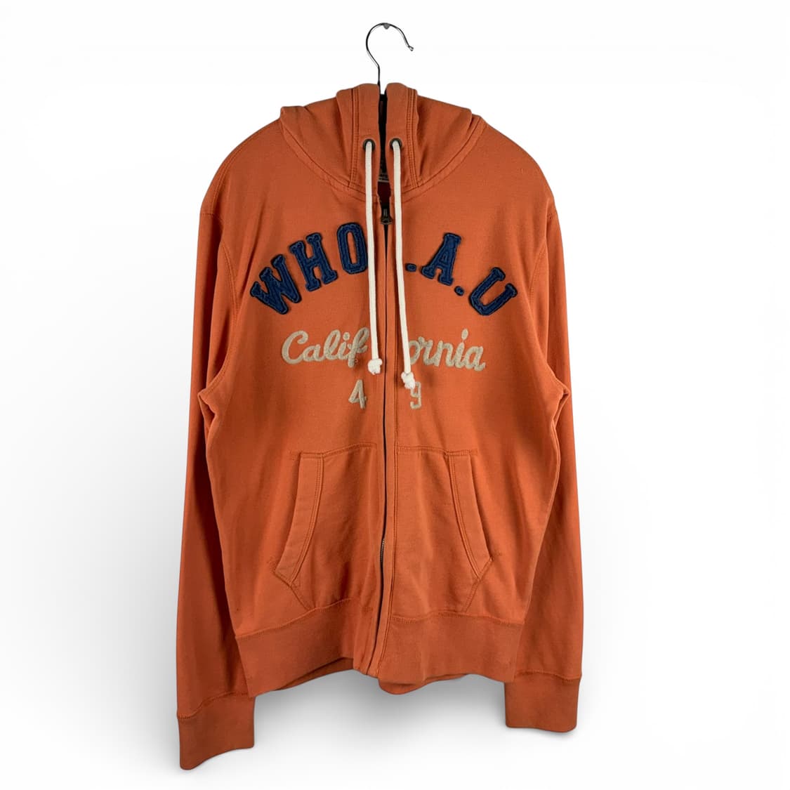 (L) 후아유 패치로고 후드집업 오렌지 상품이미지1