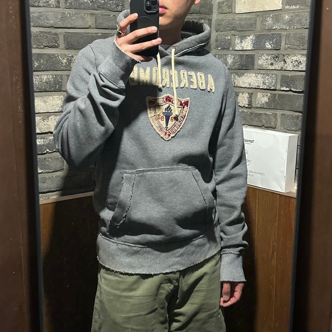 XL) 아베크롬비 패치 스펠로고 후드티 상품이미지9