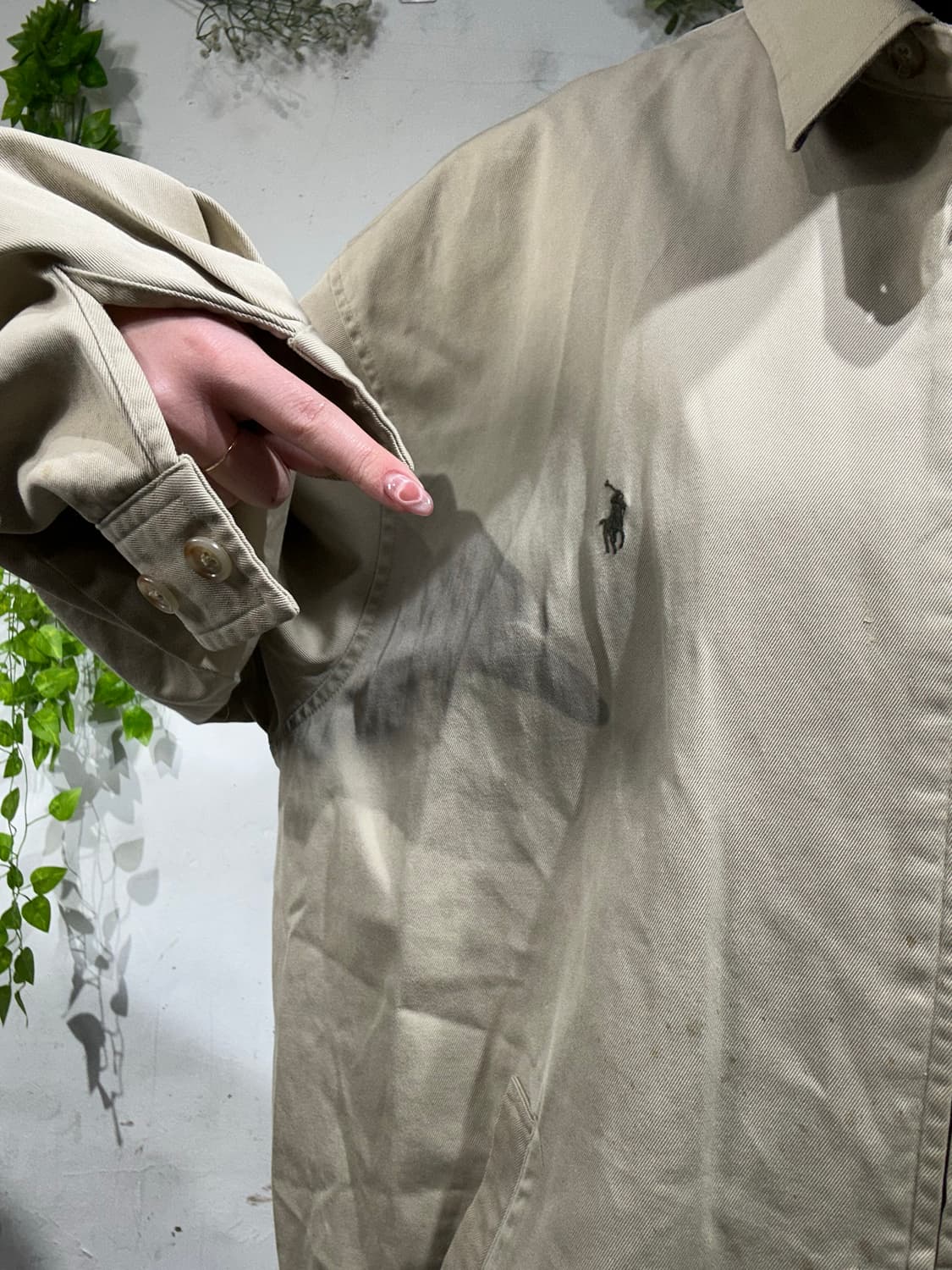 폴로 베이지 오버핏 블루종 자켓 105 상품이미지4