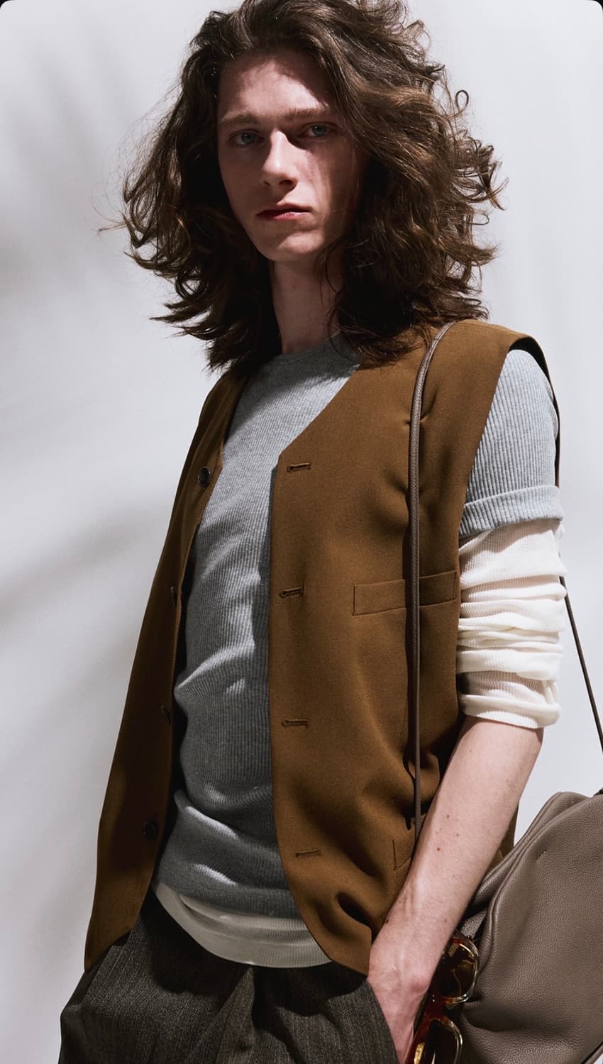 렉토 26SS 골지 립 저지 져지 탑 반팔 티셔츠 멜란지 그레이 상품이미지8