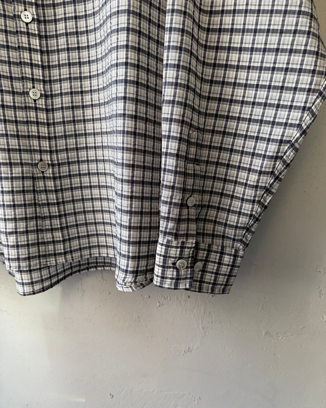 coor seersucker overfit check shirt 상품이미지4