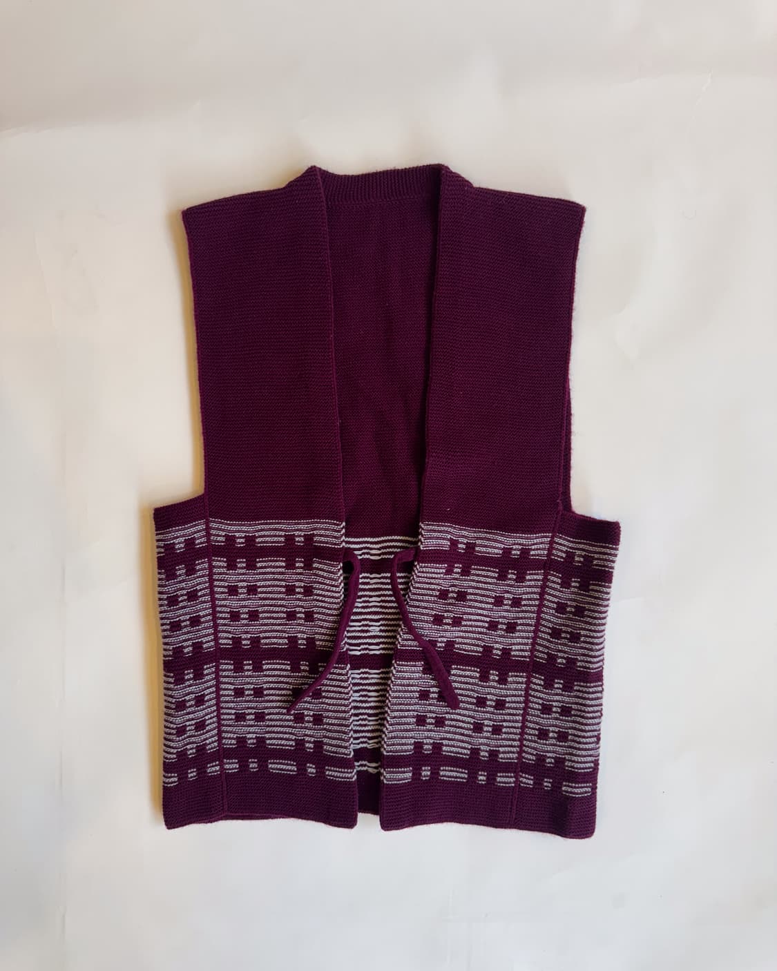 Purple Fair Isle Knit Vest 상품이미지1