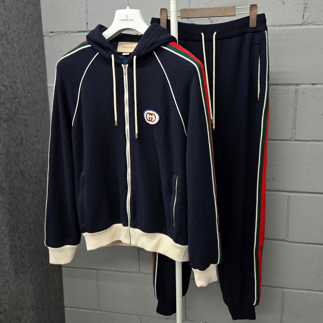 백화점판 / 구찌 GG 사이드라인 울 후드집업 조거팬츠 셋업 S 상품이미지1