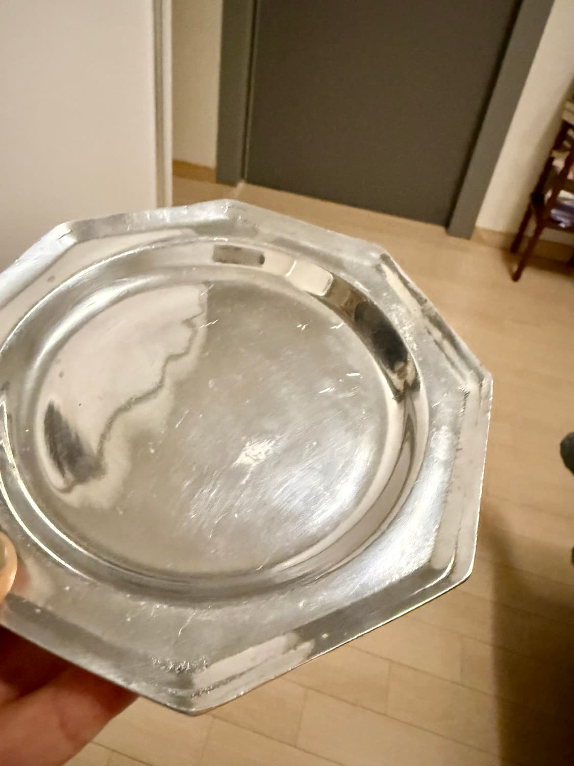 프랑스 빈티지 퓨터 옥타곤 접시 / 트레이 (1970s) 상품이미지4