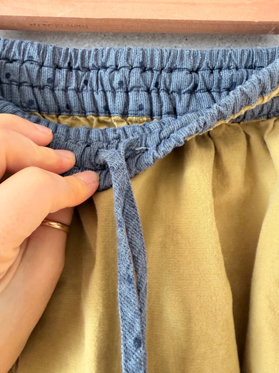 롱스커트 일본 노던턱 겨자 연두 면치마 허리 고무 상품이미지4