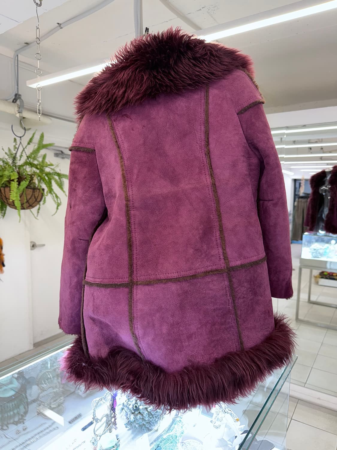 wine shearling jacket 상품이미지4