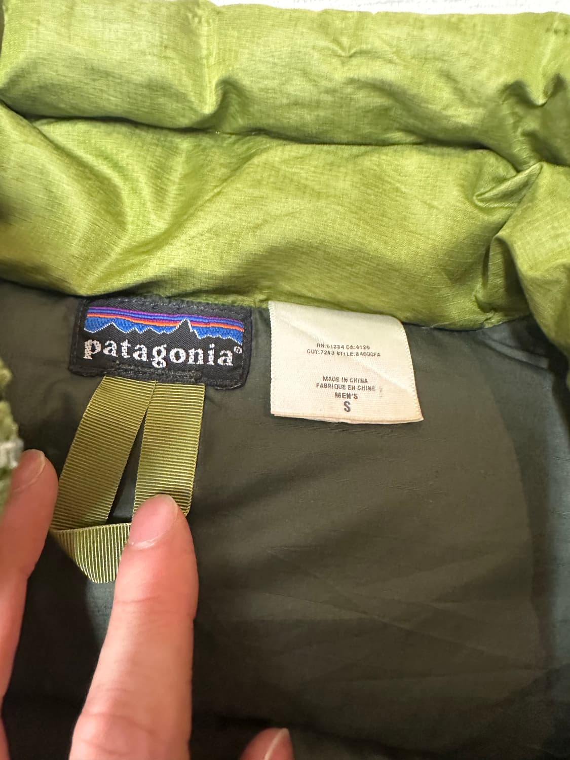 (S)00s 파타고니아 패딩 빈티지 패커블 그린 아보카도 상품이미지7