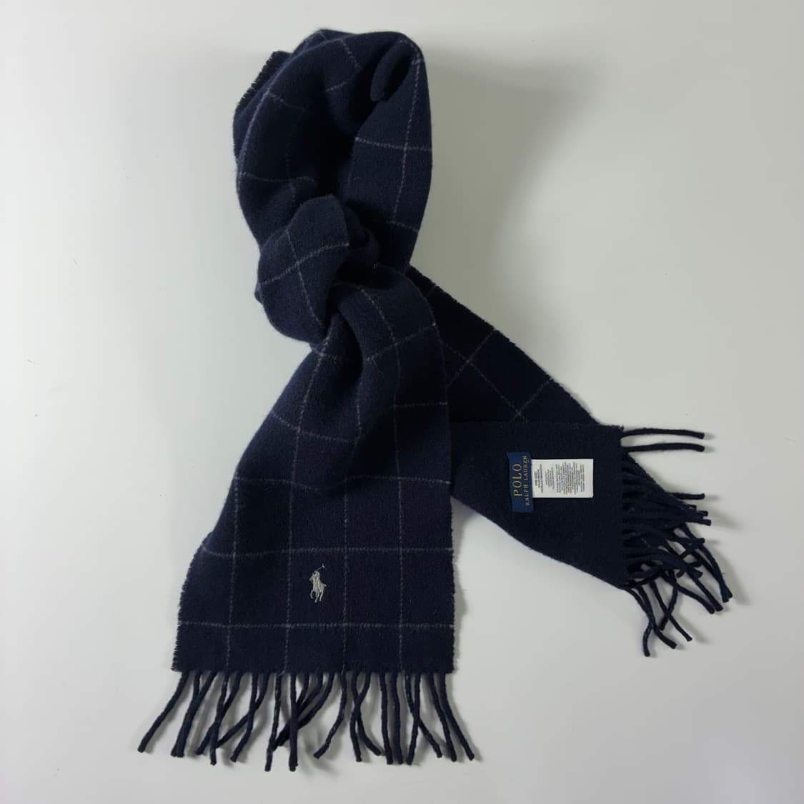 Polo  폴로 랄프로렌 네이비 울 체크 머플러  상품이미지2