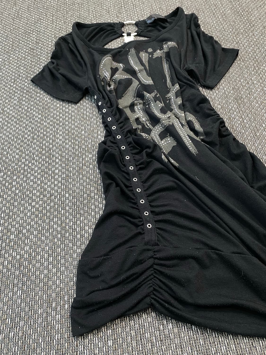 2000s Mood Eyelet shirring Tee 펑크 상품이미지2