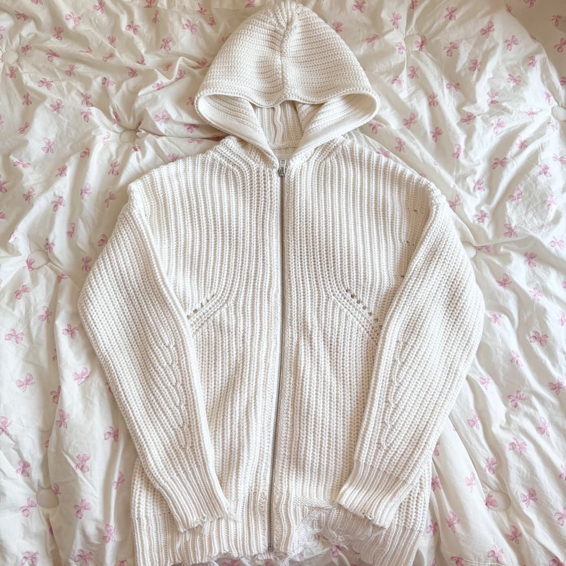 자딕앤볼테르 화이트 핑크 니트 집업 xs 쟈딕 zadig 여리 롱 상품이미지2