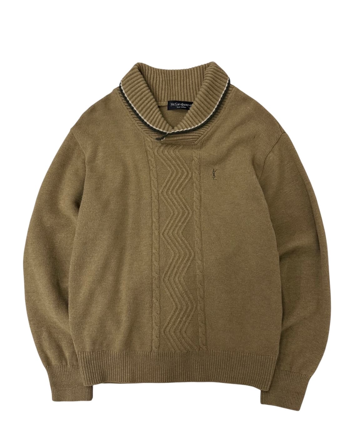 00s YSL 울 숄카라 니트 카멜브라운 (M) 상품이미지1