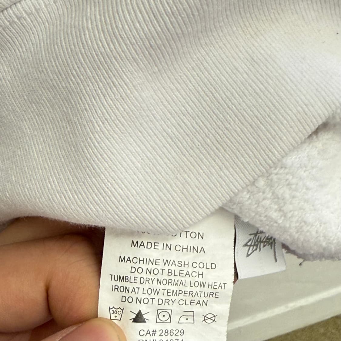 스투시 월드 투어 파커 스웨트 화이트 로고 후드티 S 상품이미지3