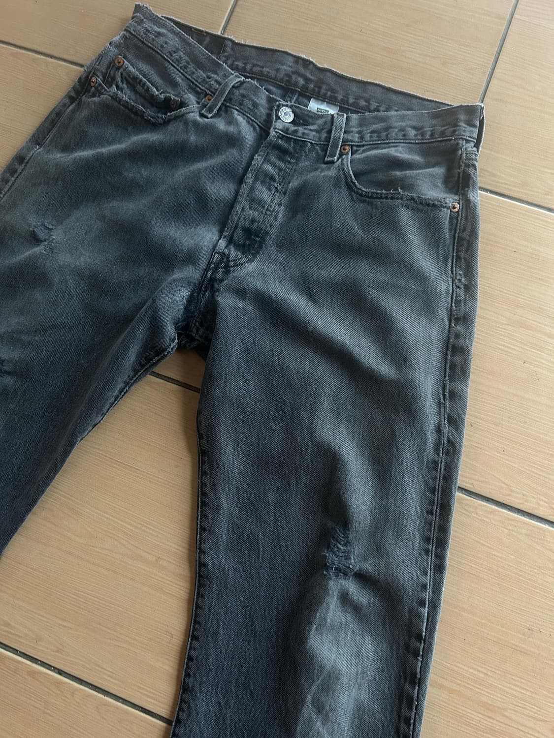 00‘s Levi’s501 Black jeans 33in 상품이미지3