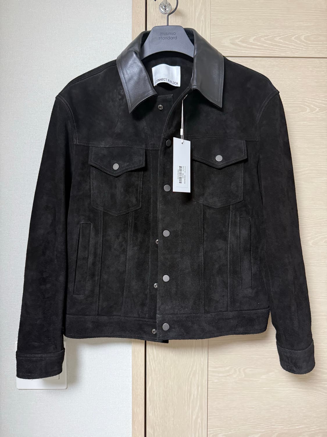 커넥트킨록 스웨이드 트러커 자켓 블랙 s사이즈 상품이미지3