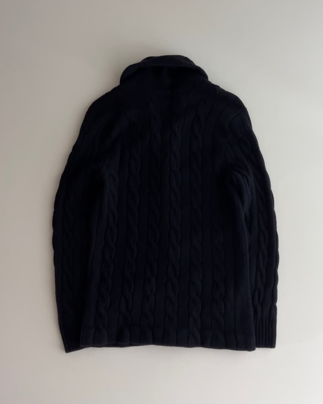 폴로 랄프로렌 램스울 숄카라 꽈배기 가디건 L 상품이미지4